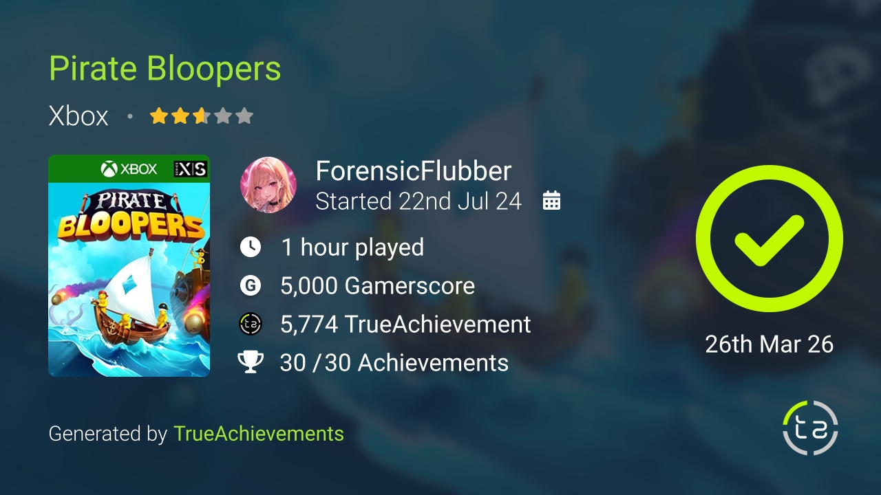 Pirate Bloopers achievement summary